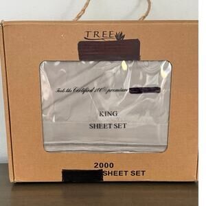 King Size Bed Sheet Gray Polyester New in Package